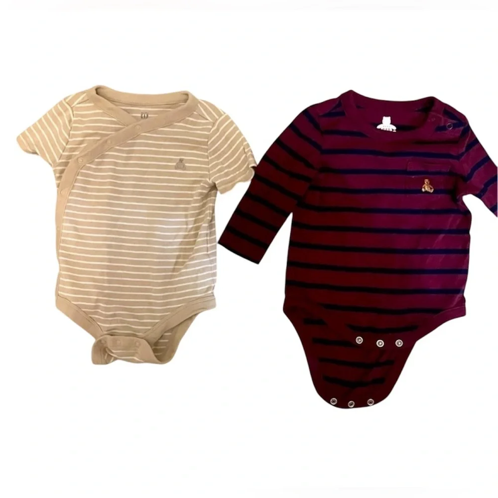 Gap Baby Set of 2 Striped Body Suits Onesies  3-6 Months